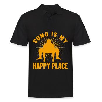 Sumo is my Happy Place - Men's Polo Shirt - black - Front - Kai (181cm)