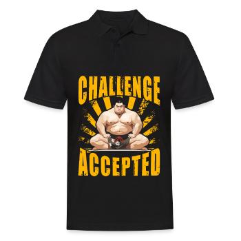 Challenge Accepted Sumo - Men's Polo Shirt - black - Front - Kai (181cm)
