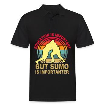 Education is important but Sumo is importanter - Men's Polo Shirt - black - Front - Kai (181cm)