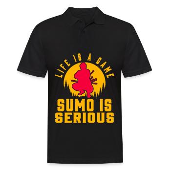 Das Leben ist ein Spiel Sumo ist ernst - Männer Poloshirt - Schwarz - Vorne - Kai (181cm)