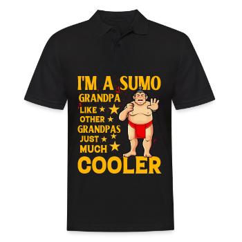 Je suis un grand-père sumo comme un grand-père normal, juste cool - Polo Homme - noir - Devant - Kai (181cm)