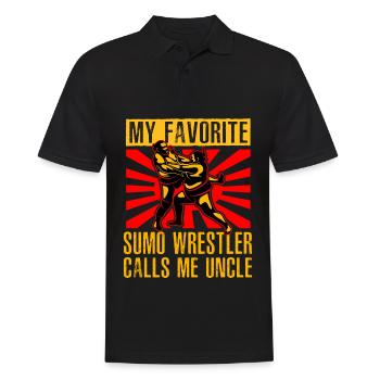 Mein Lieblings-Sumo-Ringer nennt mich Onkel - Männer Poloshirt - Schwarz - Vorne - Kai (181cm)