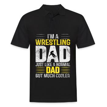 Je suis un papa de lutteur comme un papa normal - Polo Homme - noir - Devant - Kai (181cm)