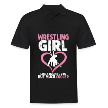 Wrestling Girl comme une fille normale mais beaucoup plus cool - Polo Homme - noir - Devant - Kai (181cm)