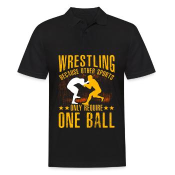 Wrestling, weil andere Sportarten nur eine - Männer Poloshirt - Schwarz - Vorne - Kai (181cm)