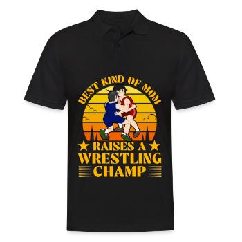 Die beste Art von Mutter erzieht einen Wrestling-Champion - Männer Poloshirt - Schwarz - Vorne - Kai (181cm)