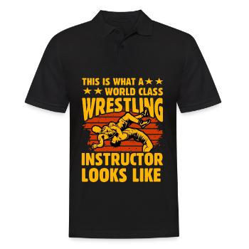 Das ist es, was Weltklasse-Wrestling-Instruktor - Männer Poloshirt - Schwarz - Vorne - Kai (181cm)
