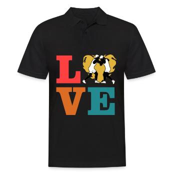 L’amour de la lutte - Polo Homme - noir - Devant - Kai (181cm)