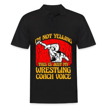 Ich schreie nicht, das ist meine Wrestling-Coach-Stimme - Männer Poloshirt - Schwarz - Vorne - Kai (181cm)