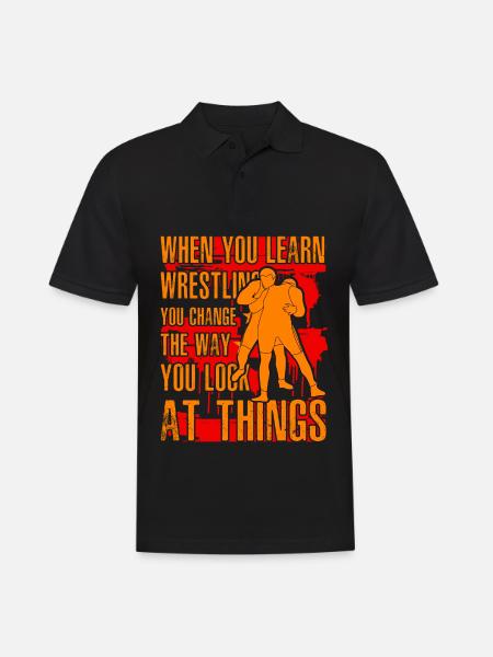 Wrestling Funny Saying - Men's Polo Shirt - black