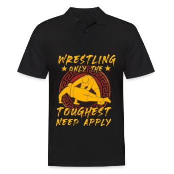 Wrestling only the toughest need apply - Männer Poloshirt - Schwarz - Vorne - Kai (181cm)