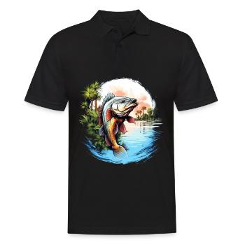 Poisson bar - Polo Homme - noir - Devant - Kai (181cm)