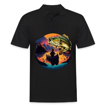 Barsch-Fisch - Männer Poloshirt - Schwarz - Vorne - Kai (181cm)