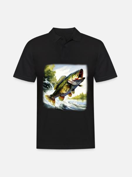 Bass Fish - Men's Polo Shirt - black