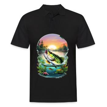 Barsch-Fisch - Männer Poloshirt - Schwarz - Vorne - Kai (181cm)