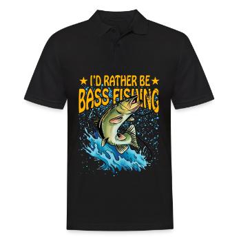 Ich wäre lieber Barschfischen - Männer Poloshirt - Schwarz - Vorne - Kai (181cm)