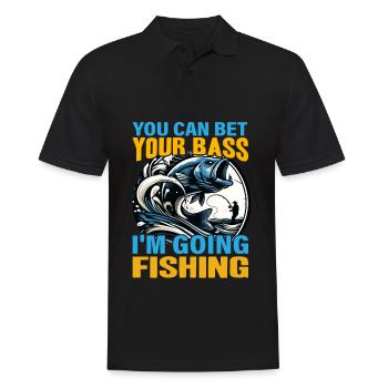 You can bet your Bass I'm going Fishing - Men's Polo Shirt - black - Front - Kai (181cm)