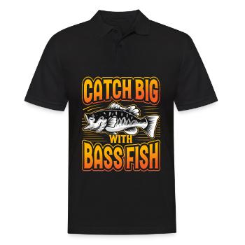 Fangen Sie groß mit Barschfischen - Männer Poloshirt - Schwarz - Vorne - Kai (181cm)