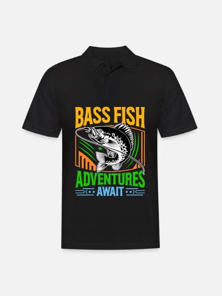 Bass Fish Adventures await - Men's Polo Shirt - black