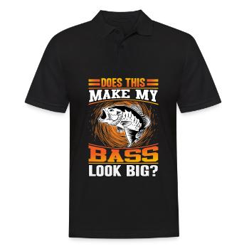 Sieht mein Bass dadurch groß aus? - Männer Poloshirt - Schwarz - Vorne - Kai (181cm)