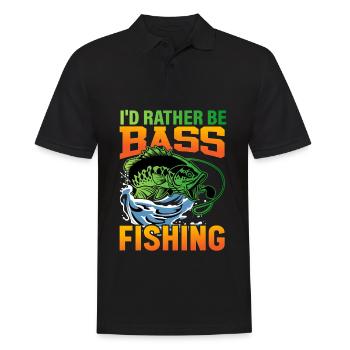Ich wäre lieber Barschfischen - Männer Poloshirt - Schwarz - Vorne - Kai (181cm)