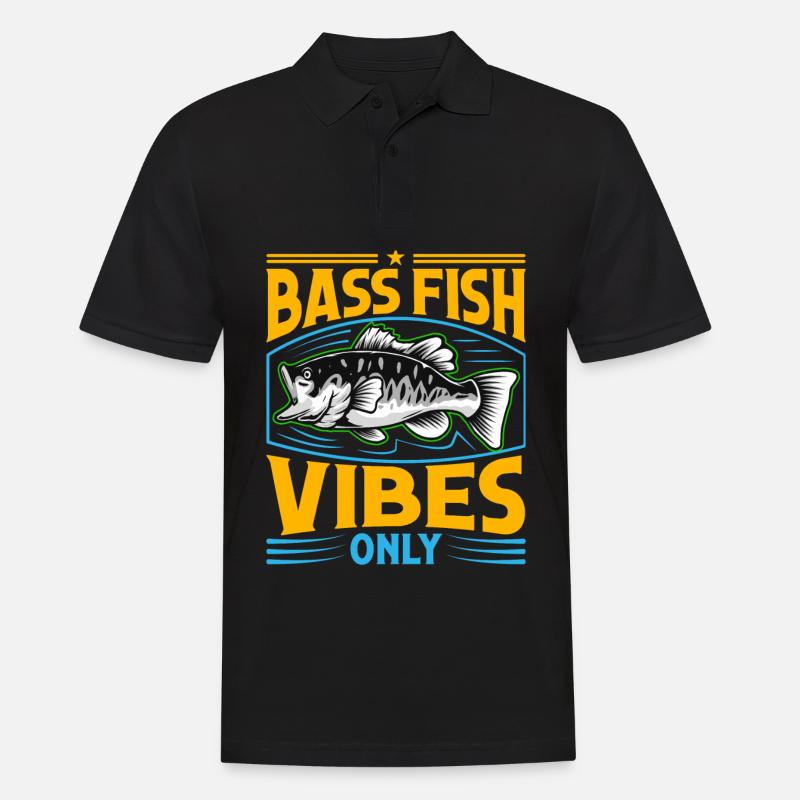 Nur Bash-Fisch-Vibes - Männer Poloshirt - Schwarz
