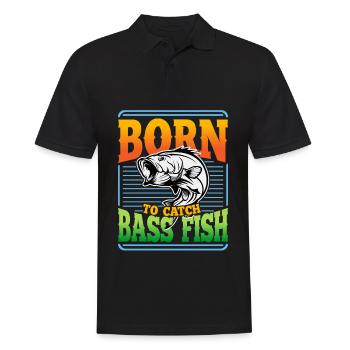 Geboren, um Barschfische zu fangen - Männer Poloshirt - Schwarz - Vorne - Kai (181cm)
