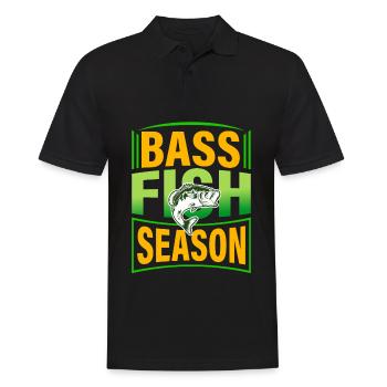 Barschfisch-Saison - Männer Poloshirt - Schwarz - Vorne - Kai (181cm)