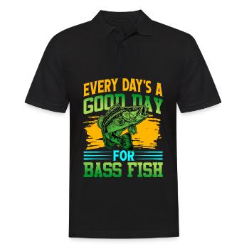 Jeder Tag ist ein guter Tag für Barschfische - Männer Poloshirt - Schwarz - Vorne - Kai (181cm)