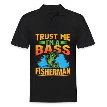 Glaub mir, ich bin ein Barschfischer - Männer Poloshirt - Schwarz - Vorne - Kai (181cm)