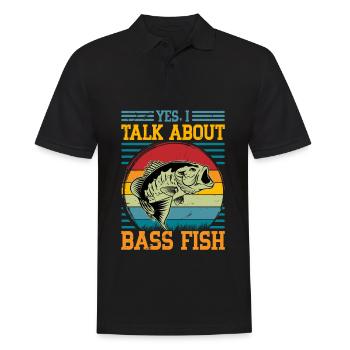 Yes I talk about Bass Fish - Men's Polo Shirt - black - Front - Kai (181cm)