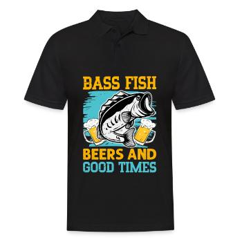 Bass Fish Beers and Good Times - Men's Polo Shirt - black - Front - Kai (181cm)