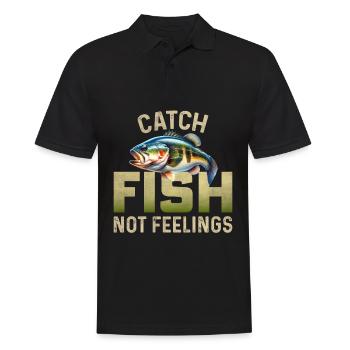 Catch Fish not Feelings - Men's Polo Shirt - black - Front - Kai (181cm)