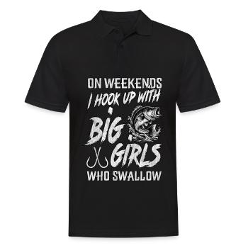 Am Wochenende treffe ich mich mit Mädchen, die schlucken - Männer Poloshirt - Schwarz - Vorne - Kai (181cm)