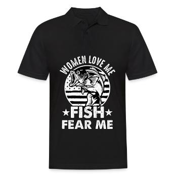 Women love Me Fish fear me - Men's Polo Shirt - black - Front - Kai (181cm)