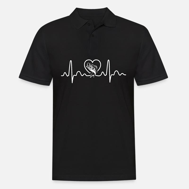 Barschfisch Herzschlag - Männer Poloshirt - Schwarz