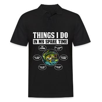 Dinge, die ich in meiner Freizeit mache: Bassfischen - Männer Poloshirt - Schwarz - Vorne - Kai (181cm)