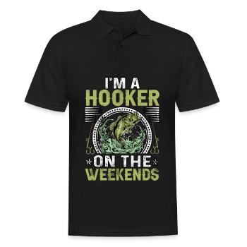 Ich bin ein Hooke an den Wochenenden - Männer Poloshirt - Schwarz - Vorne - Kai (181cm)