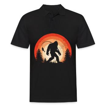 Bass Fish Big Foot - Men's Polo Shirt - black - Front - Kai (181cm)