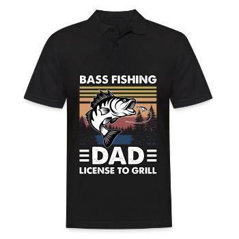 Bass Fishing Dad - Lizenz zum Grillen - Männer Poloshirt - Schwarz - Vorne - Kai (181cm)