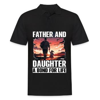 Vater und Tochter eine Bindung fürs Leben - Männer Poloshirt - Schwarz - Vorne - Kai (181cm)