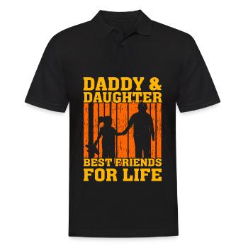 Papa et fille meilleurs amis pour la vie - Polo Homme - noir - Devant - Kai (181cm)