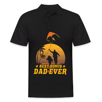 Bester Bonus-Papa aller Zeiten - Männer Poloshirt - Schwarz - Vorne - Kai (181cm)