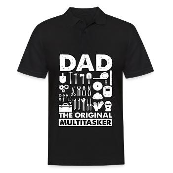 Papa, der ursprüngliche Multitasker - Männer Poloshirt - Schwarz - Vorne - Kai (181cm)