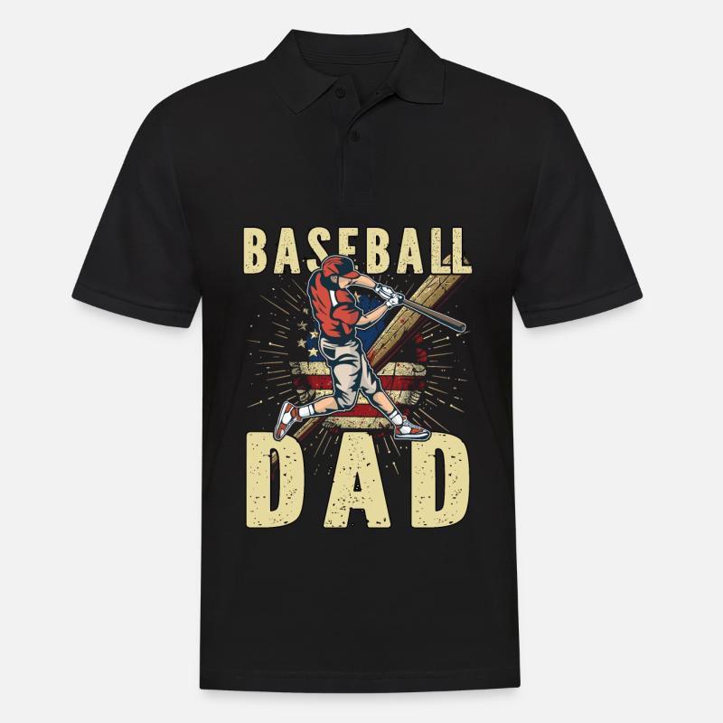 Baseball-Vater - Männer Poloshirt - Schwarz