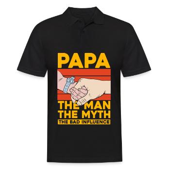 Papa, der Mann, der Mythos, der schlechte Einfluss - Männer Poloshirt - Schwarz - Vorne - Kai (181cm)