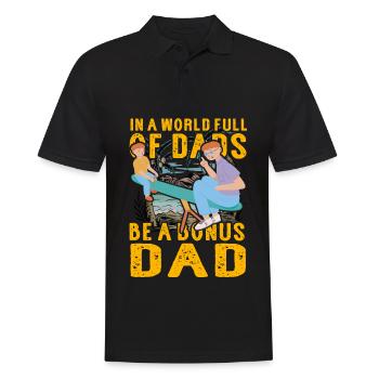 In a World of Dads be a Bonus Dad - Men's Polo Shirt - black - Front - Kai (181cm)