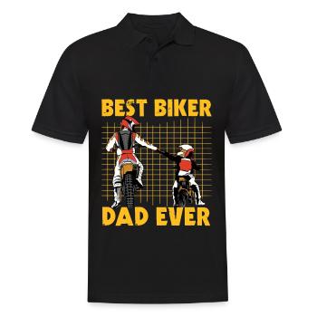 Bester Biker-Vater aller Zeiten - Männer Poloshirt - Schwarz - Vorne - Kai (181cm)