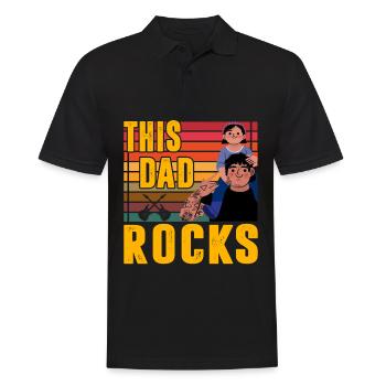 Dieser Vater rockt - Männer Poloshirt - Schwarz - Vorne - Kai (181cm)
