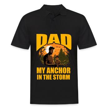 Papa, mein Anker im Sturm - Männer Poloshirt - Schwarz - Vorne - Kai (181cm)
